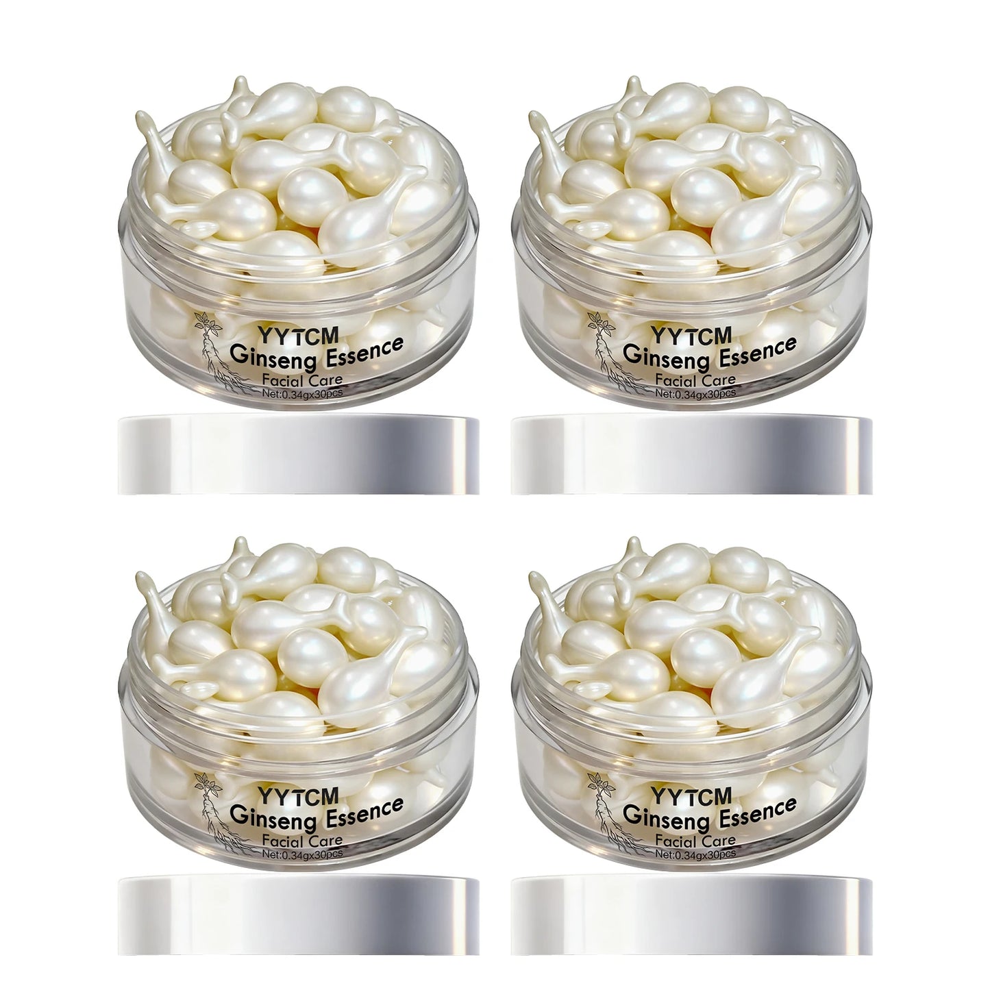 Ginseng Essence Capsules, Moisturizing and Firming Essence Serum, Contains Squalane, Niacinamide, Vitamin E, Retinol, Deep Hydration (0.34Gx30 Capsules)/Bottle-1 Bottle