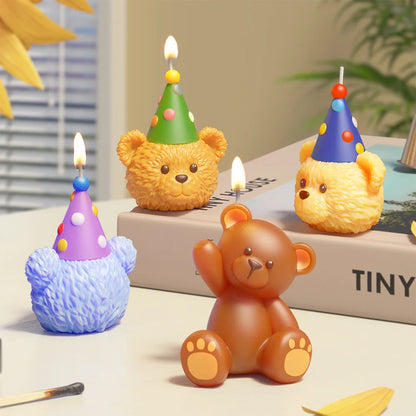 3D Cute Bear Resin Mold for Candle Soap Making Silicone Fondant Chocolate Candy Molds for Cake Decor DIY Art Crafts Gifts Mould
