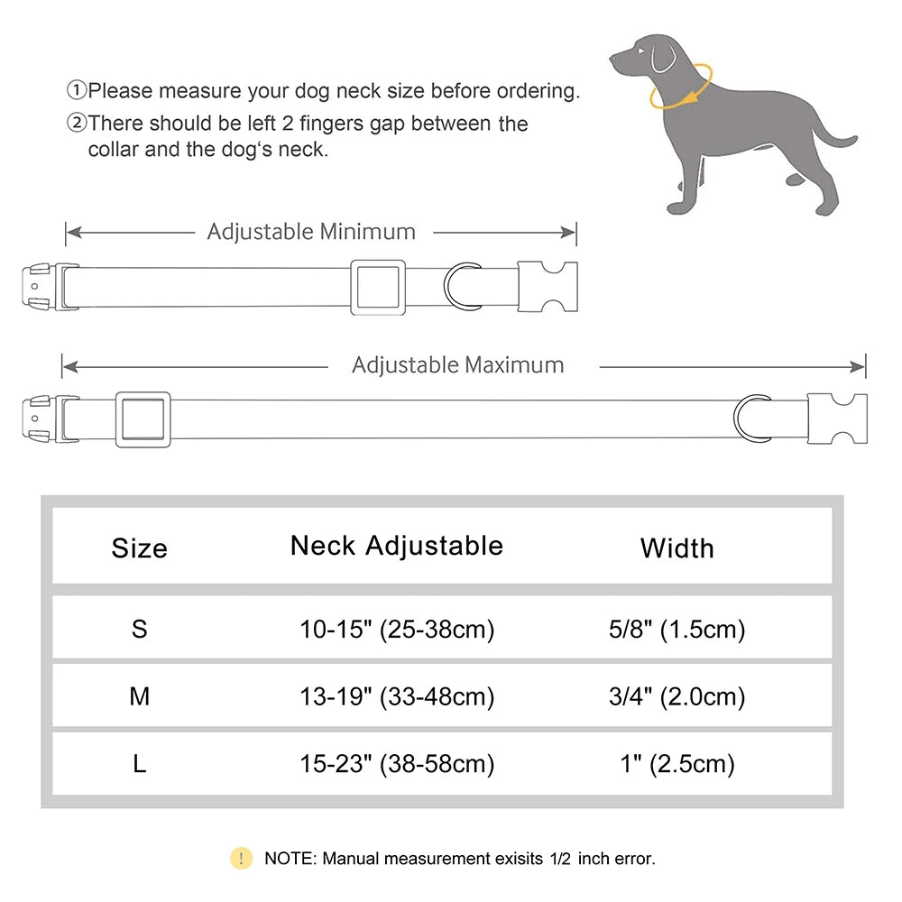 Customized Dog Collar Durable PU Leather Dog Collars Engraved Pet ID Necklace With Metal Buckle for Small Medium Large Dogs Pug