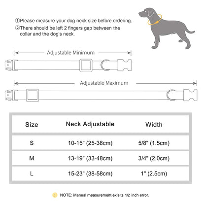 Customized Dog Collar Durable PU Leather Dog Collars Engraved Pet ID Necklace With Metal Buckle for Small Medium Large Dogs Pug