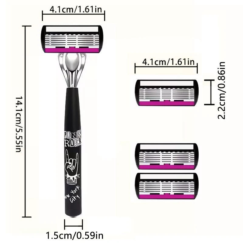 High Quality Men Safety razor 6-Layer Germany Stainless Steel Shaving Blades Manual Shaver Replacing Cutter Head