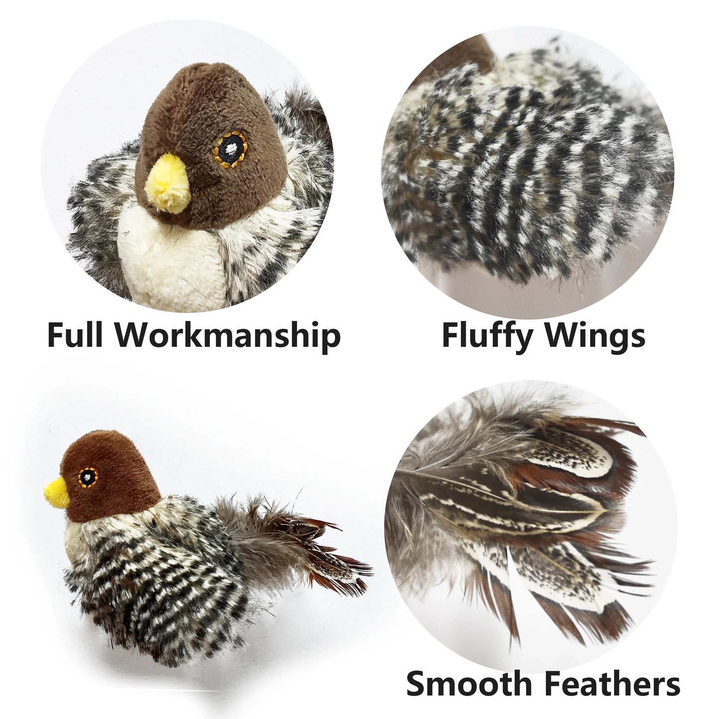 Cat interactive toy electric simulated bird chirping plush cat toy pet feather teaser bird-shaped toy