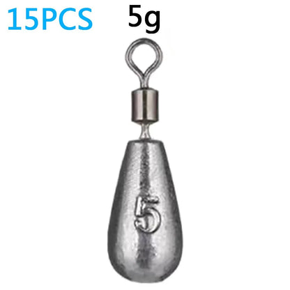Drop Shot 15PCS/Lot Fishing Weight Sinker 3.5g 5g 7g 10g 14g 20g Tube Bullet Plumb Pendant Metal Jig Sea Tackle Kit Pesca Tool