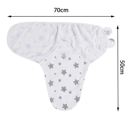 Baby Blanket Hat Set Cartoon Printed Cotton Newborn Swaddle Adjustable Infant Blankets Wraps Applicable All Seasons 0-6 Months