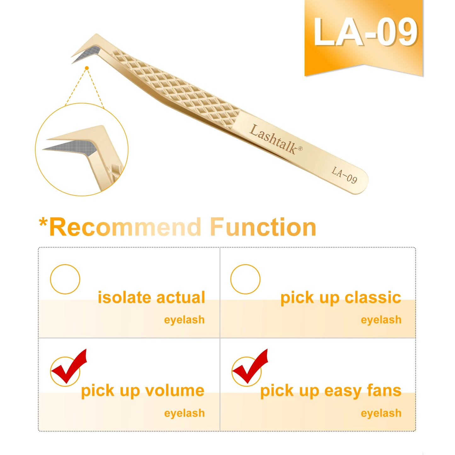 Lashtalk Eyelash Extension Tweezers Makeup Tools From Nagaraku Stainless Steel Non-magnetic Volume FakeLashes Supplies Accurate