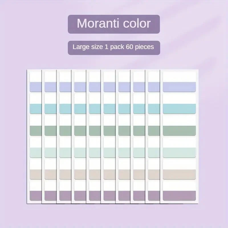 Morandi Colors Index Stickers, Light Color Index Notes, Transparent Writable Folder Sticky Notes