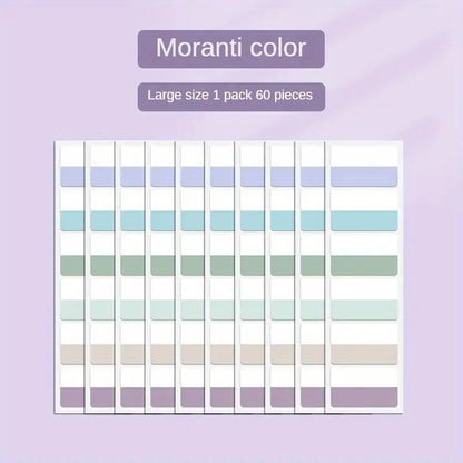 Morandi Colors Index Stickers, Light Color Index Notes, Transparent Writable Folder Sticky Notes