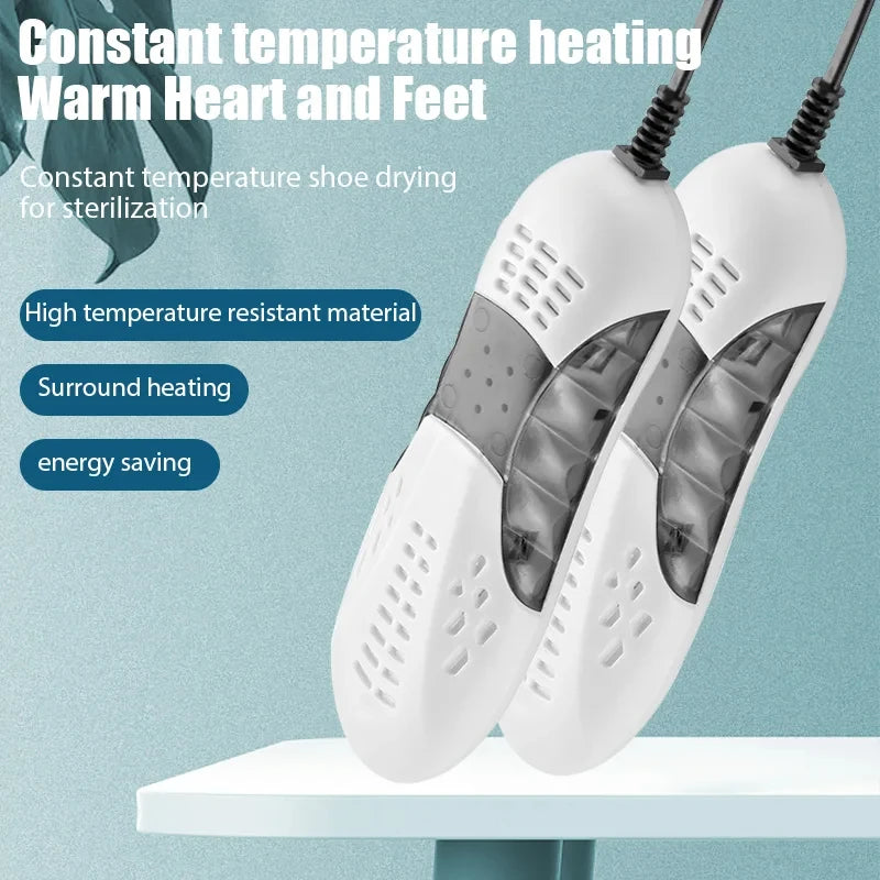 HOMEFISH Electric Shoe Dryer Deodorizer with Heat And UV Light Foot Warmer Dehumidifier Boot Odor Eliminator for Household Use