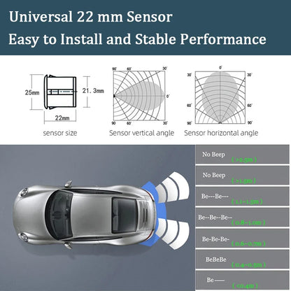 Hippcron Car Parking Sensor Kit With Auto Parktronic Reverse LED Monitor 22mm 4 Sensors Radar Detector System Backlight Display