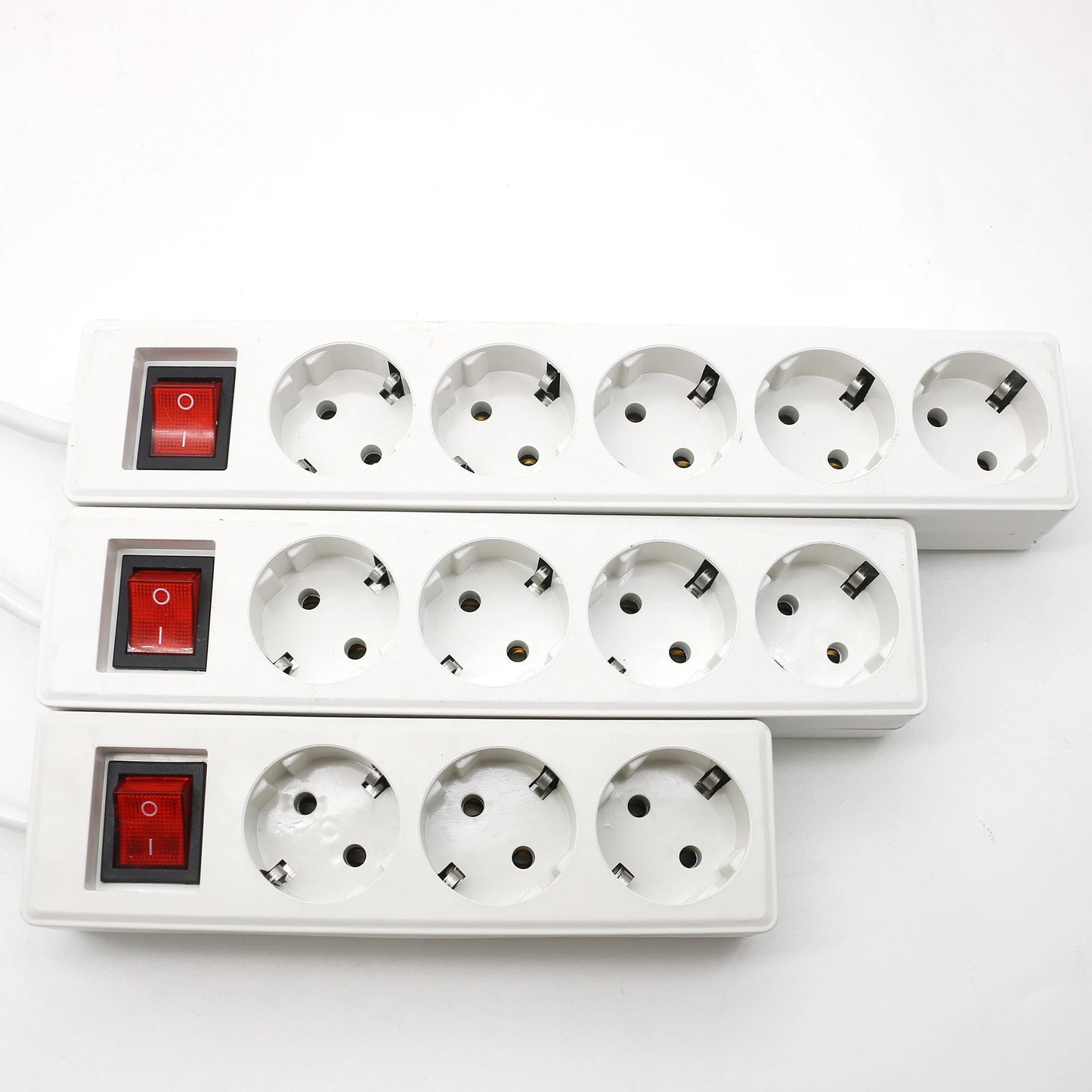 2/3/4 Multiple Sockets EU Plug with ON/OFF Switch 2M Extension Cord European Standard Adapter Expansion Socket Power Converter