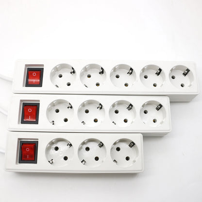 2/3/4 Multiple Sockets EU Plug with ON/OFF Switch 2M Extension Cord European Standard Adapter Expansion Socket Power Converter