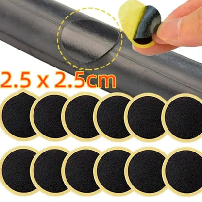 Glueless Bike Tire Patches - Instant Adhesive-Free Repair for Road & Mountain Bikes, Ultra-Thin Emergency Puncture Solution