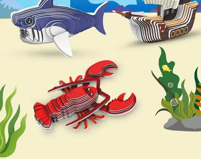 3D Jigsaw Puzzles for Kids Jurassic World Dinosaur Educational Toys Paper Animal Puzzle Cartoon Model Toys Children's Day Gift