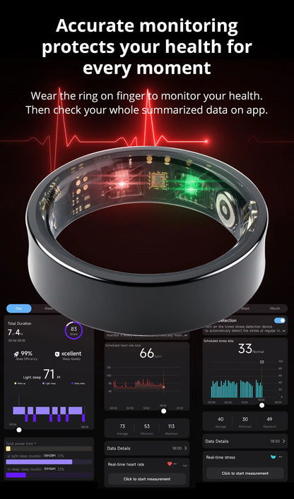 2024 COLMI R09 Smart Ring Men Women with Charging Case, Health and Sleep Monitor, Skin Temperature Monitor, 60 days battery life