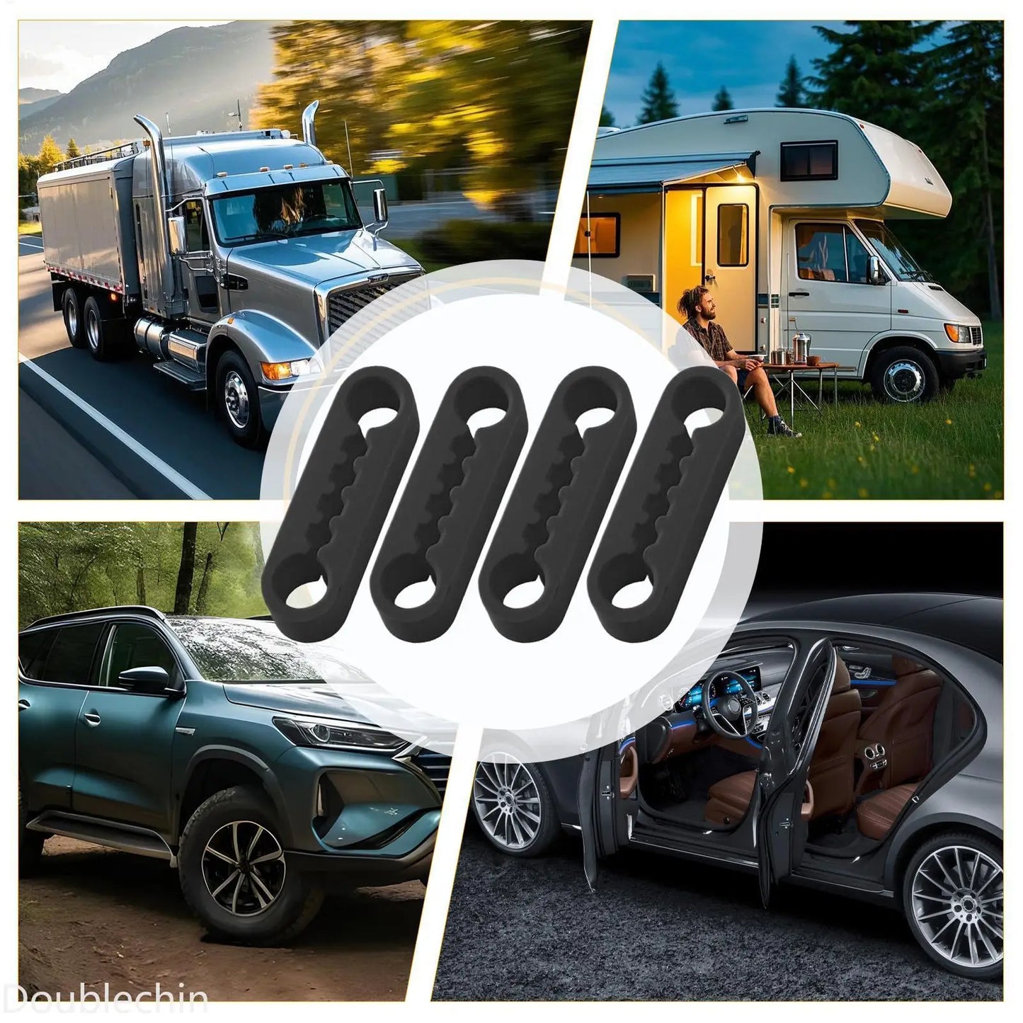 Silicone Car Door Shock Absorber Pads Elastic Damper Cushion Protection for Quiet Closing Vehicle Truck SUV RV Door Edge & Paint