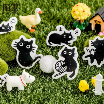 45Stickers / Box Kitten Notebook Boxed Stickers Cartoon Cute Decorative Photo Album Diy Stickers Growth Manual