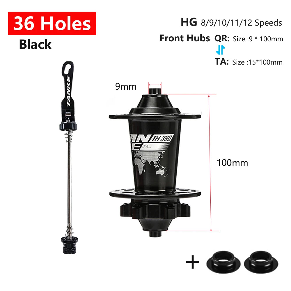 TANKE 120 Click Hub 6 Bearing MTB Mountain Bike Hub Front Rear 28 32 36 Holes QR Thru-axle Exchange Disc Brake Bicycle Hubs HG