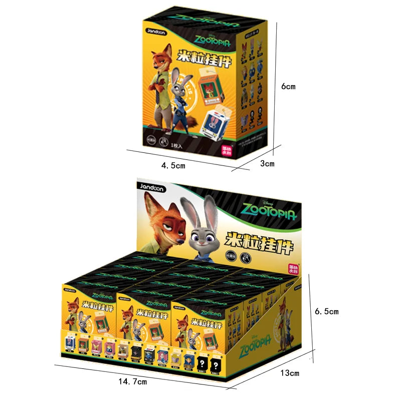 JANDOOM Disney Zootopia Judy Hopps Nick Wilde Bogo Clawhauser Anime Figur Model Rice Grain Doll Blind Box Toys Birthday Gifts