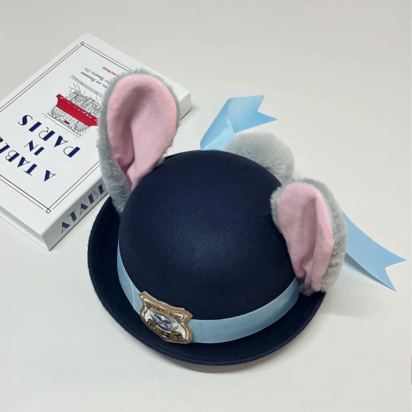 HOT Disney Zootopia 2 Judy Bendable Bunny Ear Sheriff Hat | Movie Cos Accessory | Xmas/Anime Rabbit Police Headwear