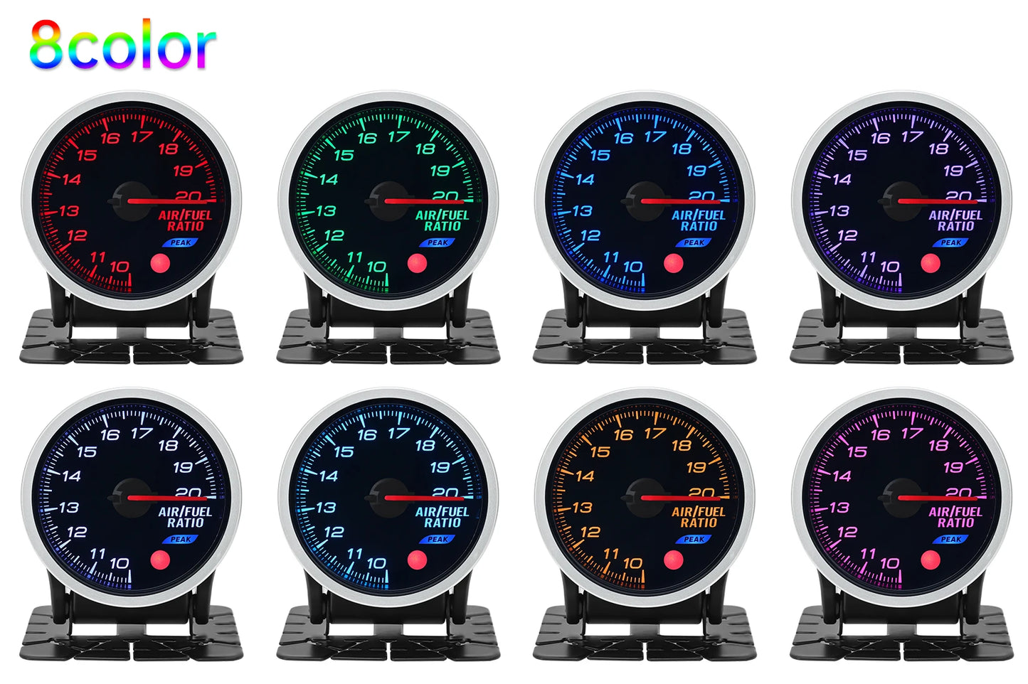 Universal Auto 12V 52mm 8 Color Racing Car Oil Pressure Water Oil Temp EGT Exhaust Temp Turbo Boost Tachometer Gauge Meter