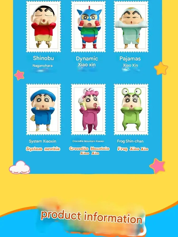 Kucikuji Original Crayon Shin Chan Blind Boxs Toys Kawaii Figures Anime Model Mobile Phone And Computer Screen Car Ornament Toys
