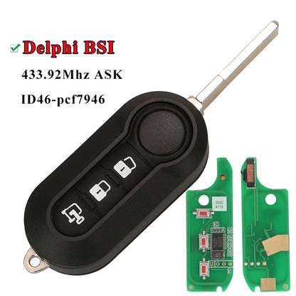 Car Remote Key For Delphi & Marelli Fiat MPV Bravo/Ducato 500 Doblo Qubo Grande Punto Citroen Jumper Peugeot Boxer 433.92 ID46