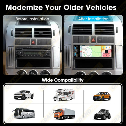 6.5 Inch 1Din IPS Screen Wireless Carplay Android Auto Airplay Car Radio MP5 Player Stereo Bluetooth FM Type-C PD3.0 Fast Charge