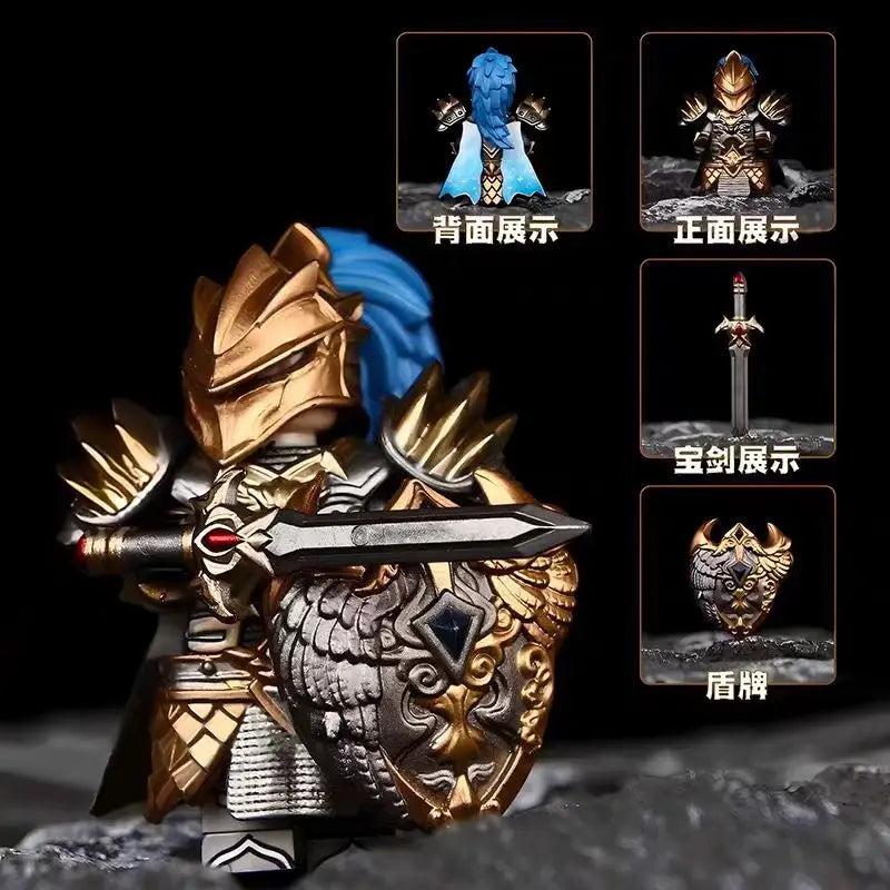Lich King Medieval Round Table Knights building block Anime Sir Kay/Gaheris bricks Action Figure Collection Model Doll Toy Gifts