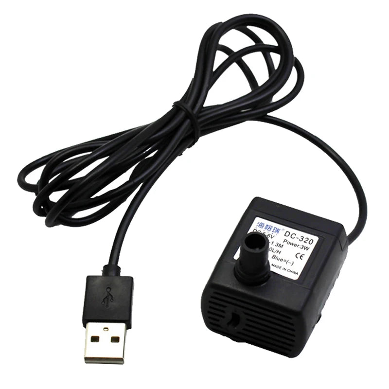 Pet Water Fountain Pump Dispenser Drinking Fountain Replacement Accessories DC 5V USB 40dB Ultra-quiet for Fountain Aquarium
