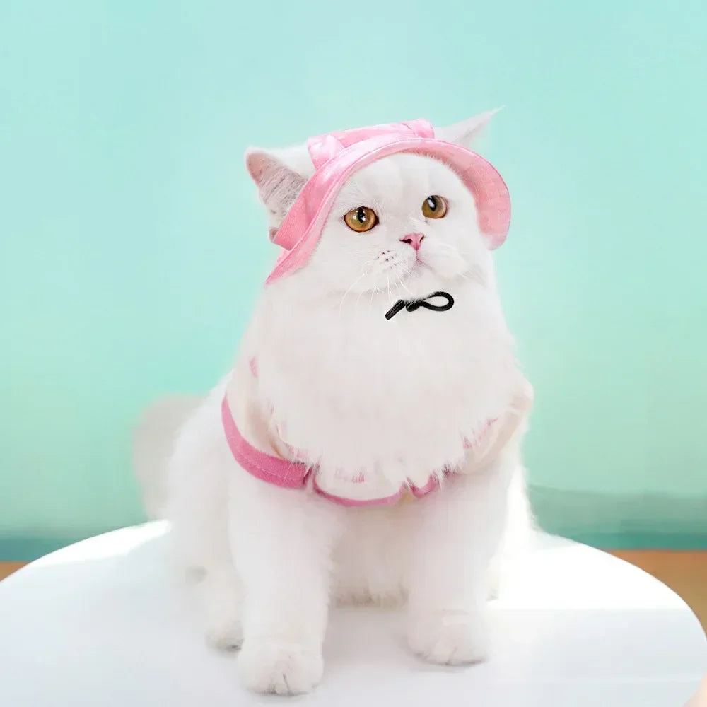 Small Dog Cat Hats Cat Cowboy Hat with Ear Holes Tiny Pet Birthday Party Costume Cat Headwear Puppy Dog Kitten Hat Chihuahua Cap