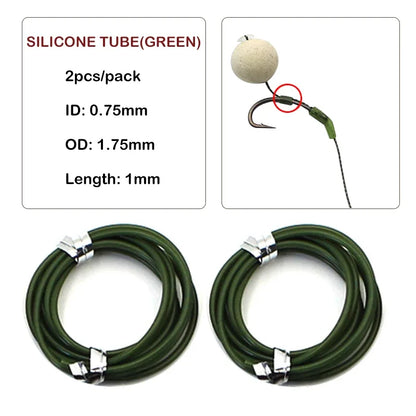 30pcs Terminal Carp Fishing Anti-Tangle Sleeves Connect with Fishing Hook Rubber Tip Tube Positioner Terminal Fishing Tackles