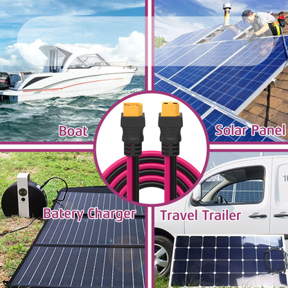 XT60 extension cable 12AWG XT60 to XT60 cable, with male to female connectors, suitable for solar panel remote control battery