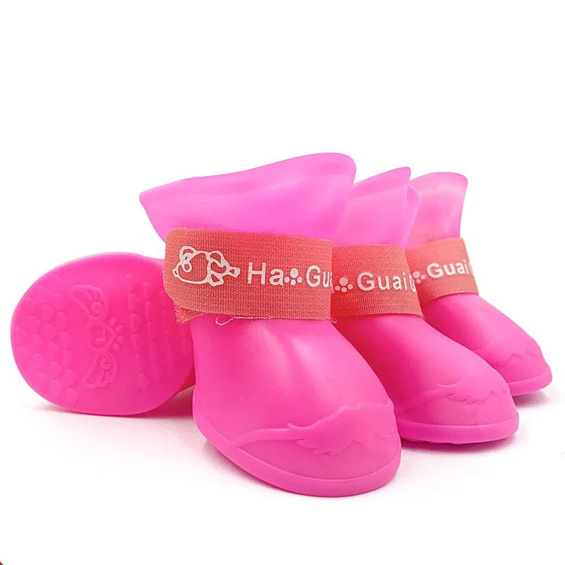Pet silicone rain shoes anti-dirty non-slip waterproof dog shoes soft bottom footwear small dogs cats teddy Shoes