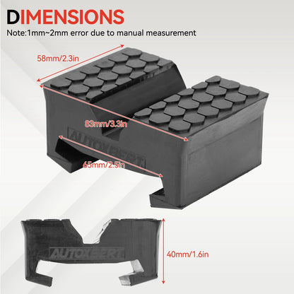 Car Slotted Lift Jack Stand Rubber Pad Saddle Adapter for All-in-One Frame Rail Pinch Lifting Repair Tools Safety Grip Pads