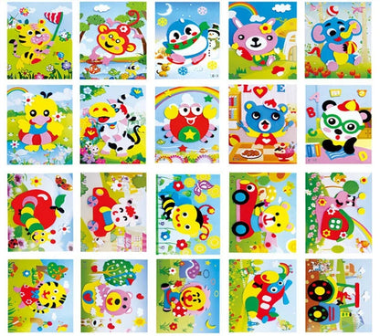 10/20pcs/lot 3D EVA Foam Sticker DIY Cartoon Animal Puzzle for Children Kids Multi-patterns Styles Toys for Children Gift