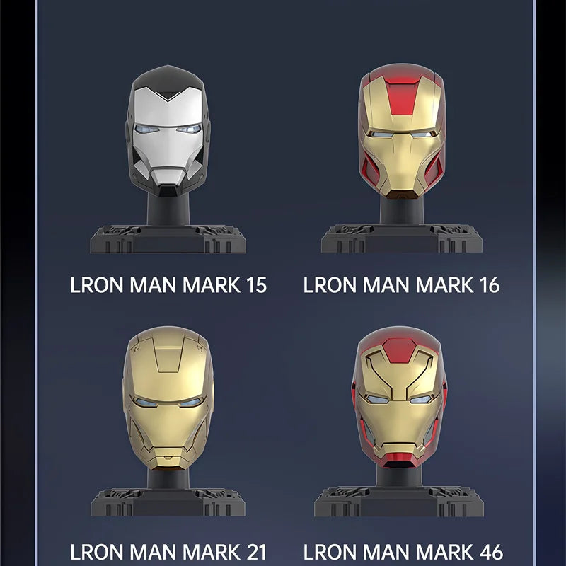 MORSTORM Tony Stark Iron Man Helmet MK7 MK15 MK46 MK85 MK42 MK21 MK 16 Anime Figure Model Assembly Toys Blind Box Christmas Gift
