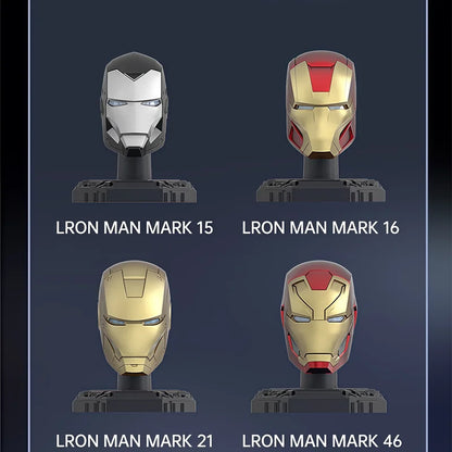 MORSTORM Tony Stark Iron Man Helmet MK7 MK15 MK46 MK85 MK42 MK21 MK 16 Anime Figure Model Assembly Toys Blind Box Christmas Gift