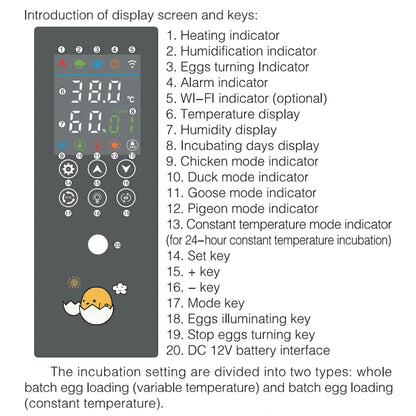 24 Egg Incubator Full Automatic Touch Temperature Control Farm Hatchery Machine Chicken Duck Quail Bird Brooder Eggs Incubator