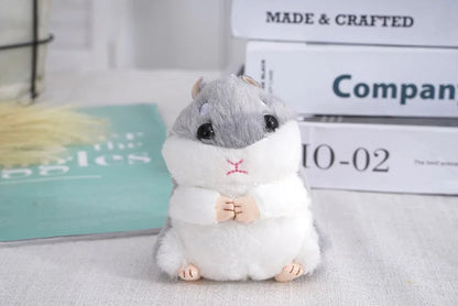 Fluffy Hamster Doll Plush Toys Keychain Pendant Women Girl Faux Fur Pompom Key Ring Trinkets Handbag Backpack School Bag Pendant