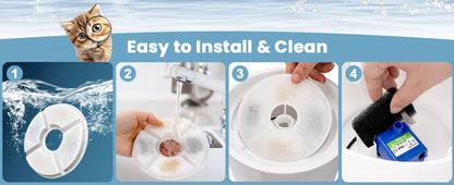 Replacement Activated Carbon Filter set 4/8/12pcs for Cat Water Drinking Fountain Replaced Filters Flower Pet Dog Round Fountain