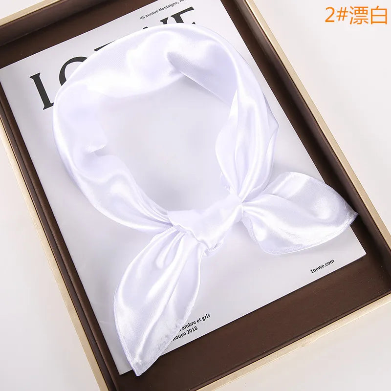New Solid 60x60cm Square Scarf Single Imitation Silk Bright Light And Satin Performance Scarves Party Gift