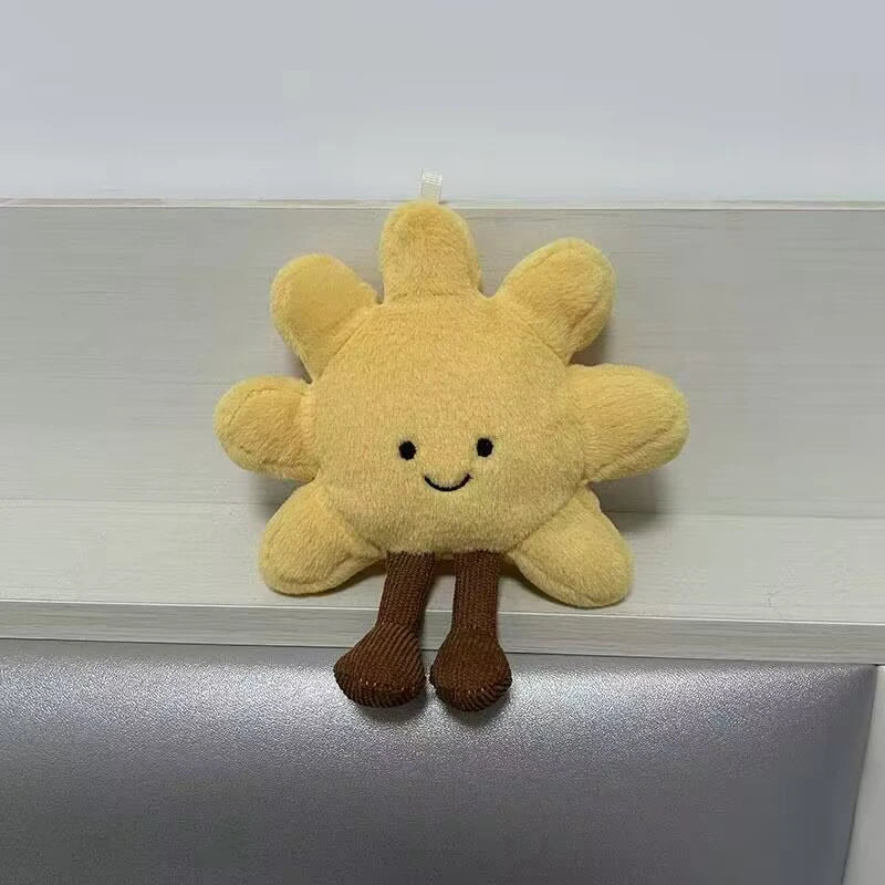 High Quality 13cm Yellow Sun Plushie Pendant Stuffed Cute Plush Toy for Girls Bedroom Decor Bag Car Key Chain Birthday Gifts