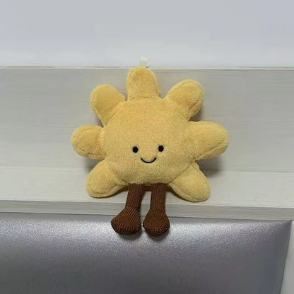 High Quality 13cm Yellow Sun Plushie Pendant Stuffed Cute Plush Toy for Girls Bedroom Decor Bag Car Key Chain Birthday Gifts