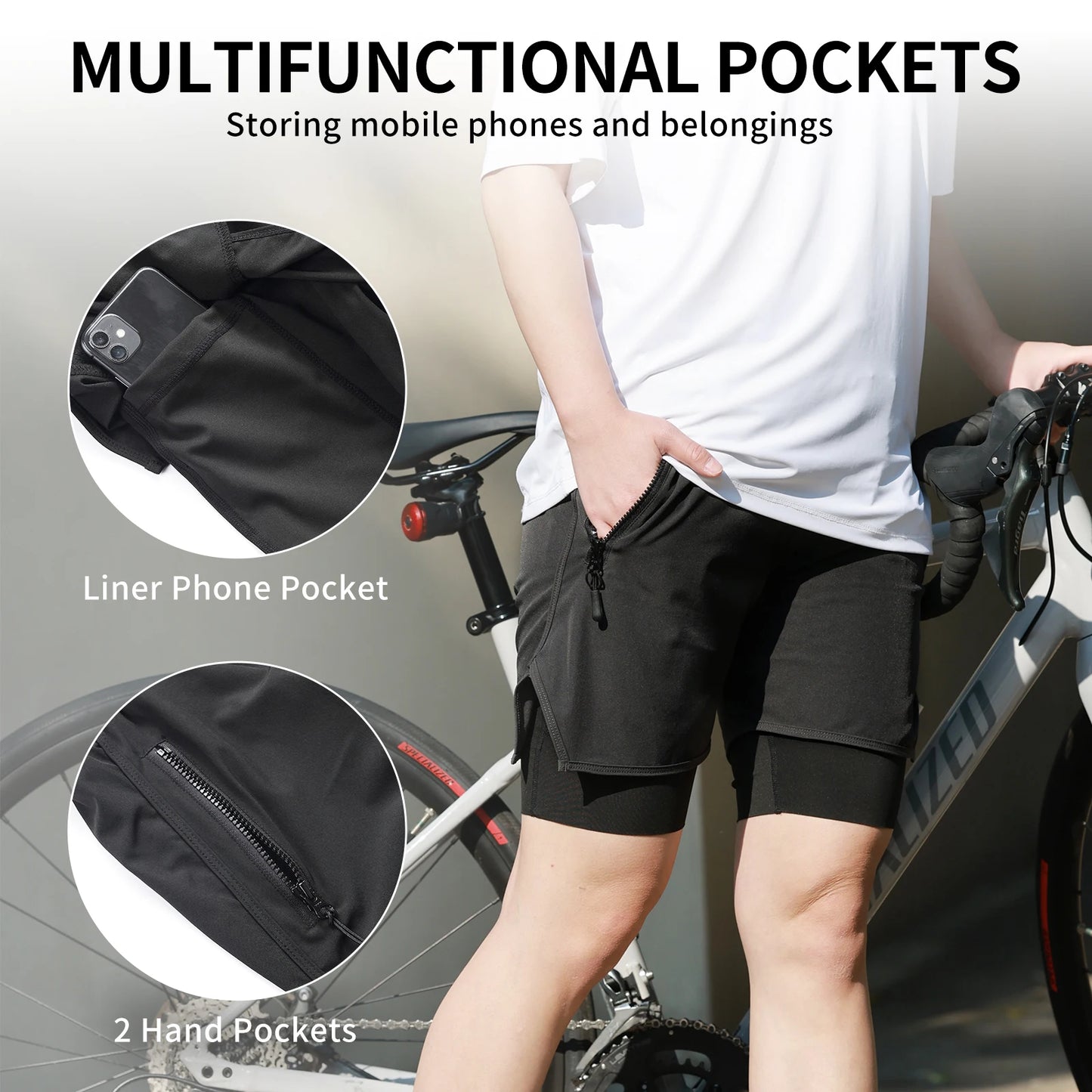 WOSAWE Bicycle Shorts Spring Summer Motocross Racing Shorts Downhill Mountain Bike short Pants Non-removable Cycling Underwear