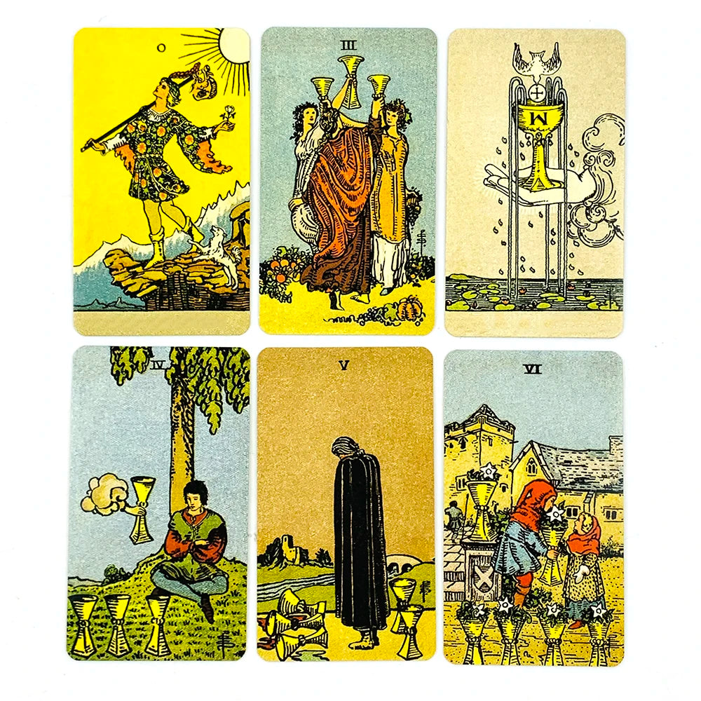 Metal Box Gilded Tarot Cards Deck Fate Divination Family Party Board Games ，Classic Design For Beginners & Pros