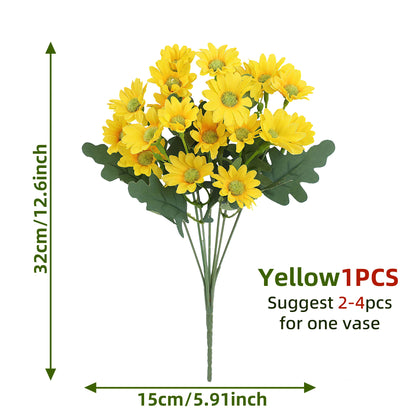 21 Heads Autumn Silk Daisy Bouquet Christmas Decorations Vase For Home Wedding Decorative Household Products Artificial Flowers