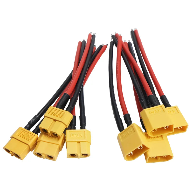 4pcs XT60 Battery Male Female Connector Plug - 10cm 14AWG Silicone Wire Cable for RC Airplane Lipo Battery ESC FPV Drone Expand