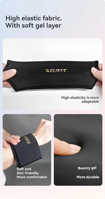 AOLIKES 1PCS Hot and Cold Relief Gel Knee Sleeve,Heat or Ice Therapy for Knee Relief,Contoured Hydrogel Design for Comfort