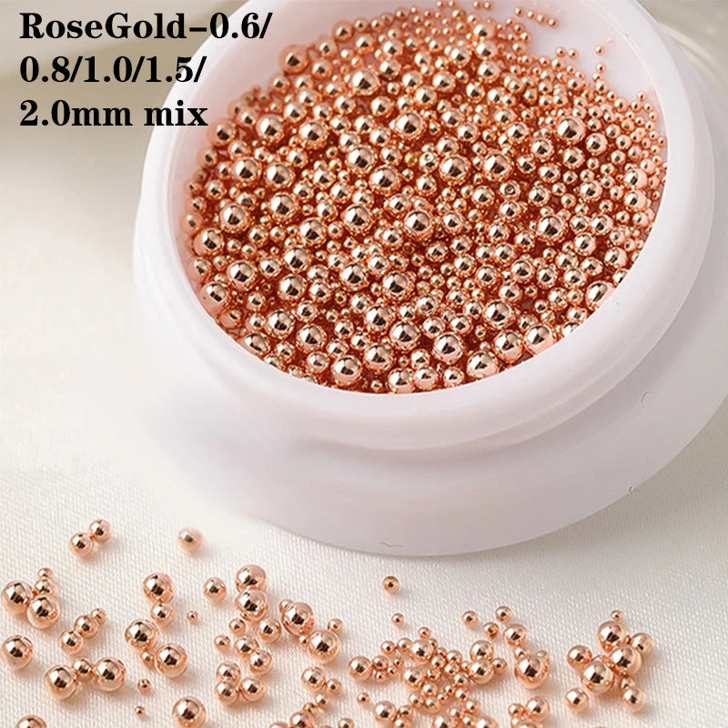 0.4mm-1.5mm Mini Steel Ball Metal Micro Caviars Alloy Nail Art Rhinestones Jewelry Manicure Accessories DIY Ornaments