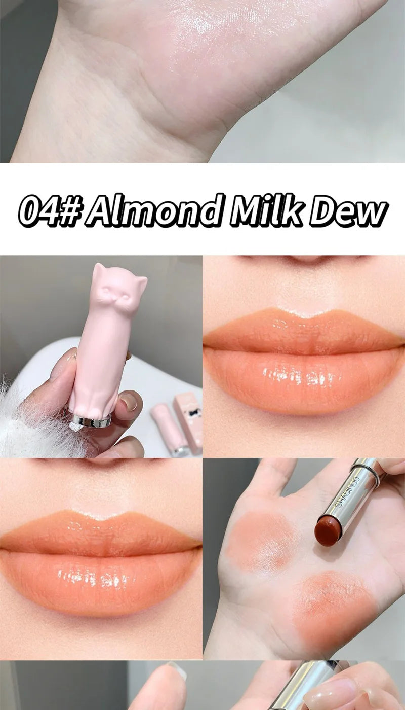 SHAQINUO Meowoqinqin Moisturizing Color Lip Balm, anti-dryness and crack fade lip lines Student Moisturizing lipstick